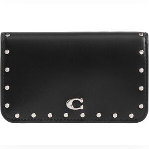 Coach Refined Calf Leather with Rivets Essential Slim Card Case